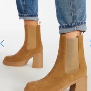 Shoe Dazzle Tan Heeled Boots for Women